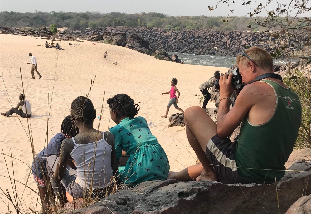 In photo action at Sioma Falls, Zambia